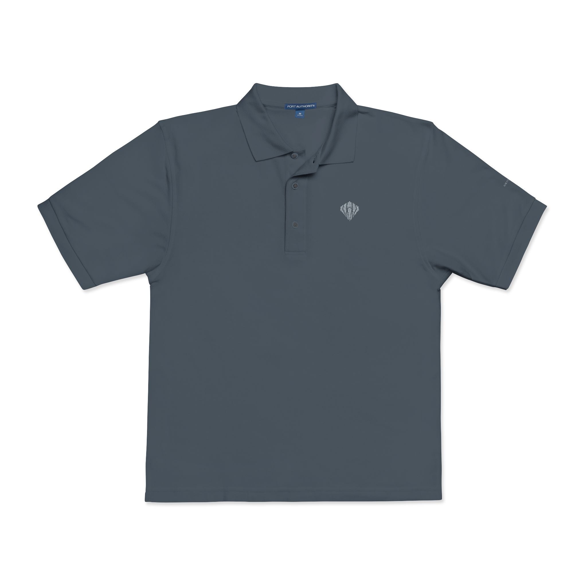 Embroidered Heart Crest Polo Shirt - Classic Black Casual Dress Polo