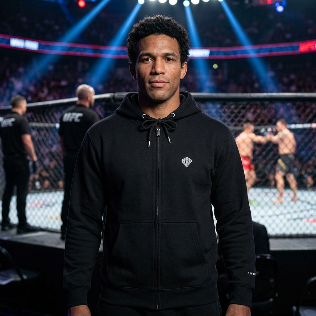 Minimal Diamond Logo Zip Hoodie — Black Lightweight Zip-Up