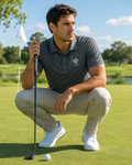 Embroidered Heart Crest Polo Shirt - Classic Black Casual Dress Polo